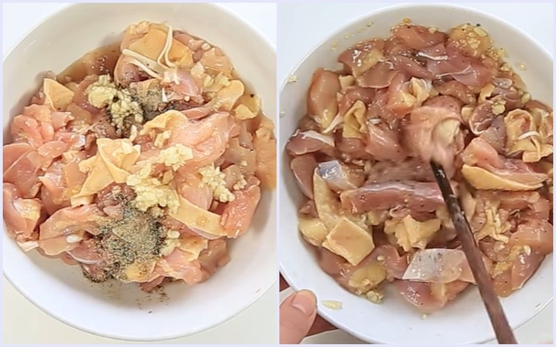 Sơ chế và ướp thịt gà