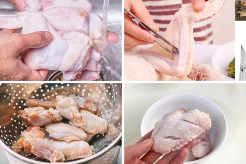 Sơ chế và ướp gà