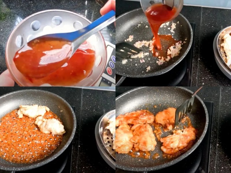 Công đoạn làm gà sốt mật ong