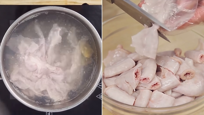 Sơ chế lòng heo thật sạch