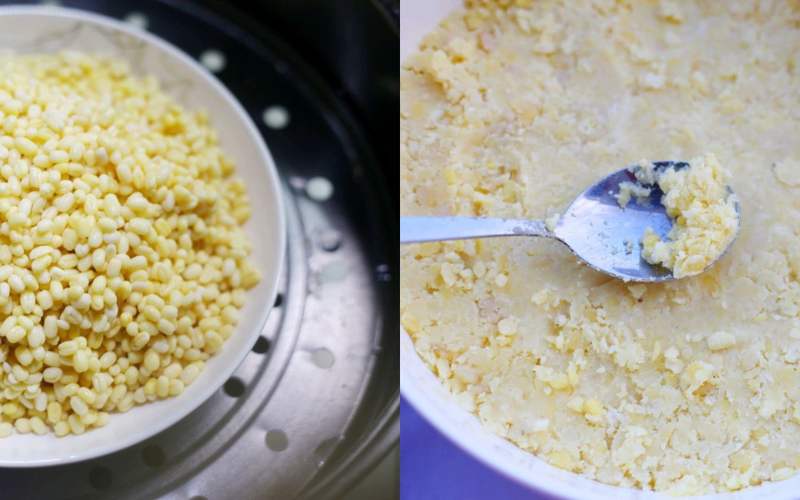 Tiến hành nghiền đậu xanh