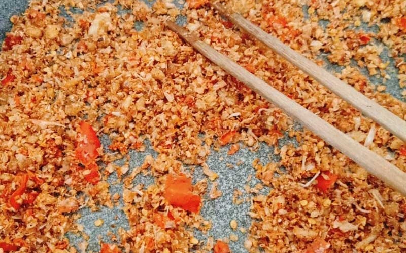Thành phẩm muối tôm Tây Ninh chay hấp dẫn khó cưỡng