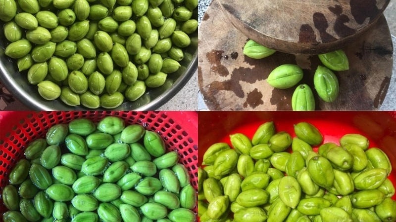 Các bước rửa, khứa và ngâm cà na trong nước