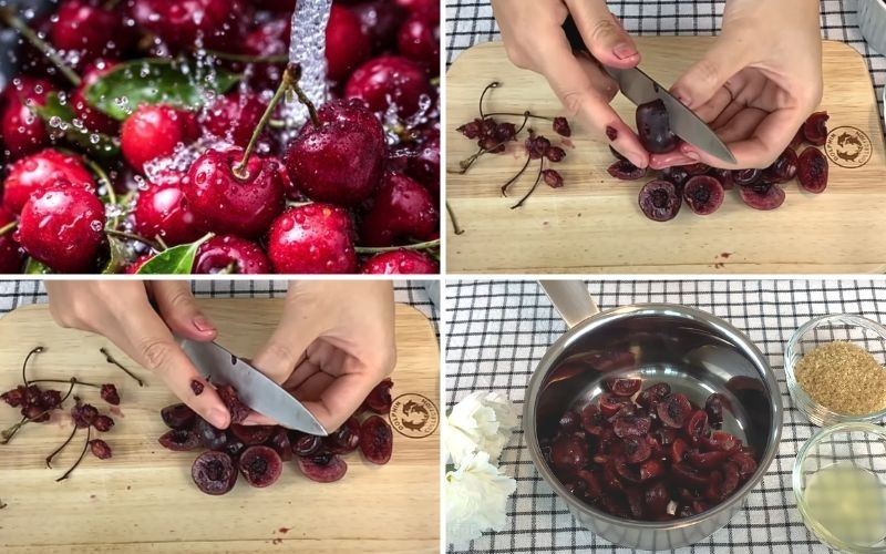Rửa và sơ chế Cherry
