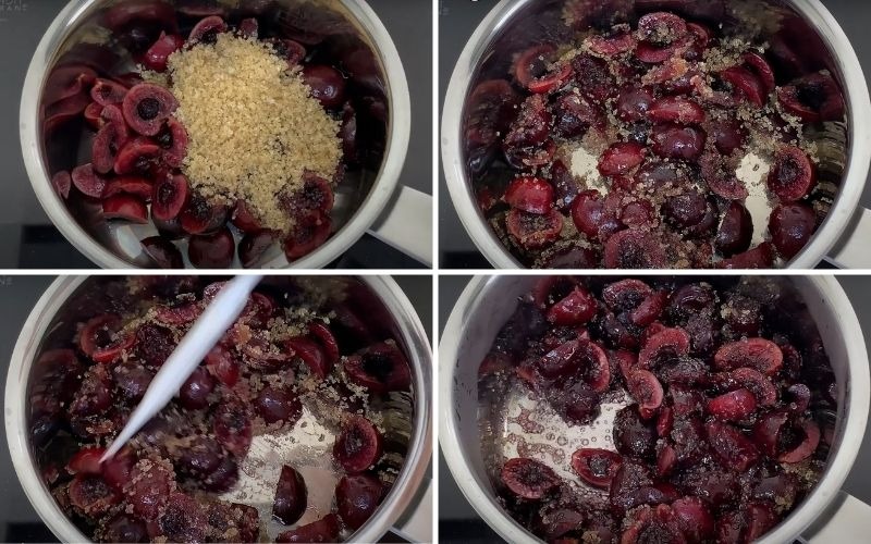 Công đoạn uớp cherry với đường