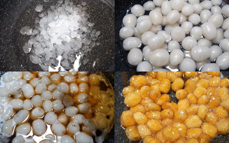 Chôm chôm sên đường đến khi chuyển màu vàng rồi sang đỏ nâu