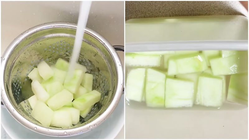 Sơ chế vỏ dưa hấu