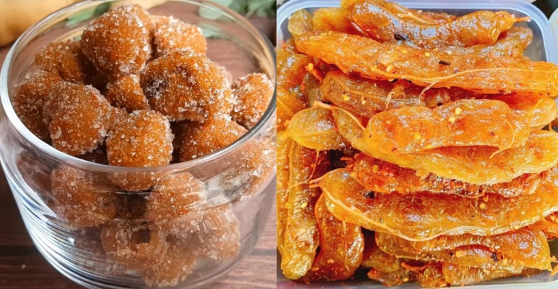 Mứt me viên và me cay sên khô