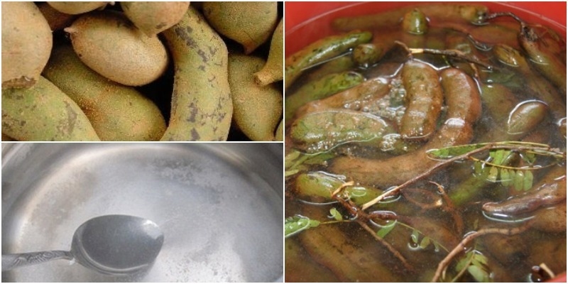 rửa sạch me tươi với nước muối