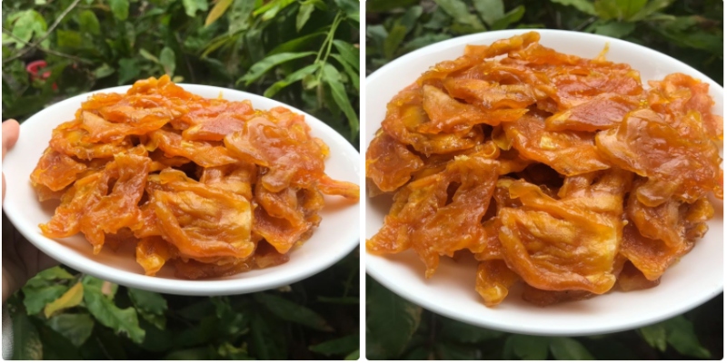 Đĩa mứt mít dẻo màu vàng cam