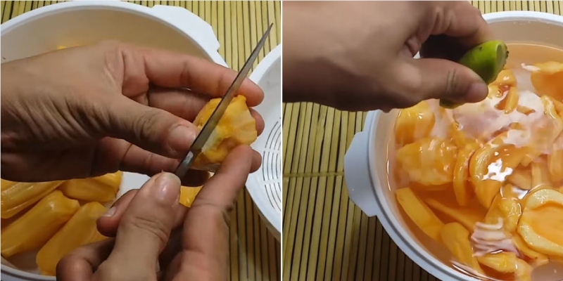 Tách múi mít và ngâm mít với nước chanh