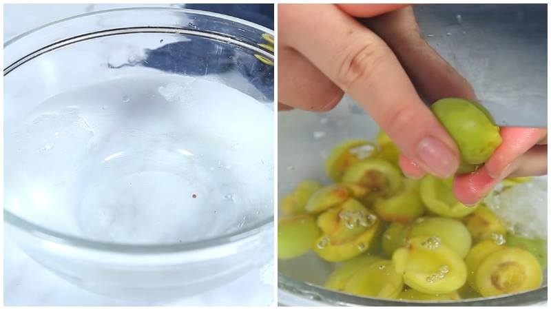 Ngâm và rửa mơ kỹ trước khi bắt đầu làm mứt