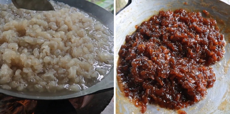 Công đoạn sên mứt nhãn