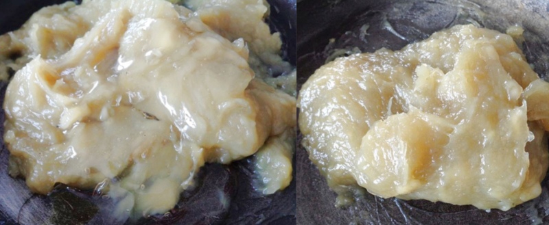 Sầu riêng được sên đến khi đặc sệt dẻo để làm mứt