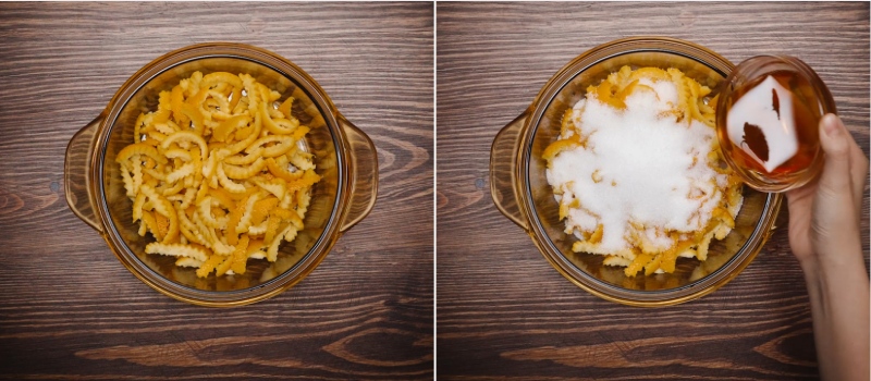 Ướp vỏ cam với đường