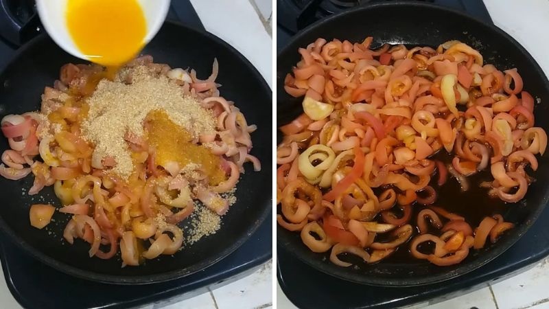 Sên vỏ chanh dây cùng đường và nước cốt chanh dây