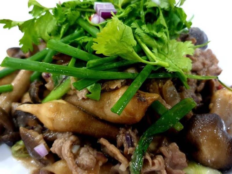 Món ăn từ nấm mối kết hợp với thịt bò cực ngon