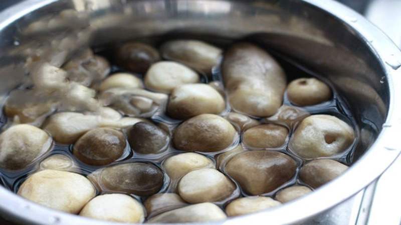 Tiến hành rửa sơ nấm rơm