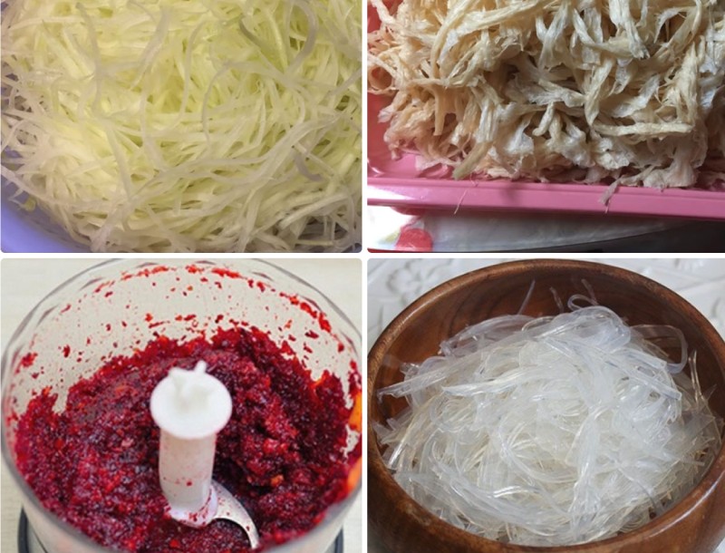 Sơ chế nguyên liệu làm nem chua chay đu đủ