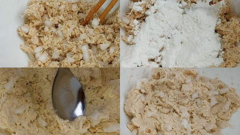 Trộn nhân và tạo hình nem