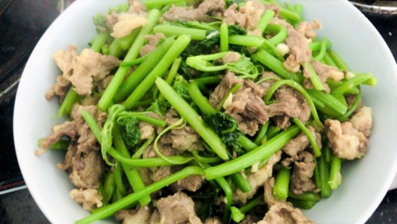 su su xào thịt bò thấm vị thơm ngon
