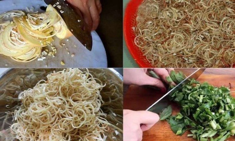 Bào hoa chuối và ngâm nước