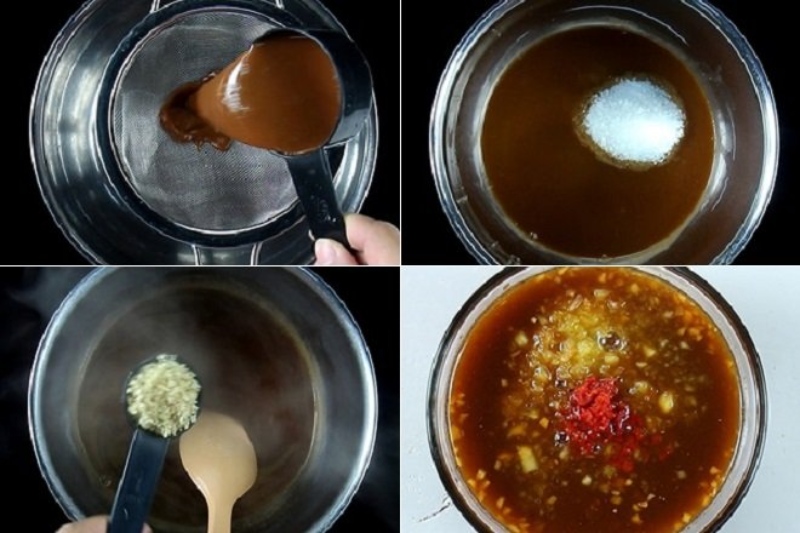 nấu nước sốt tương đen