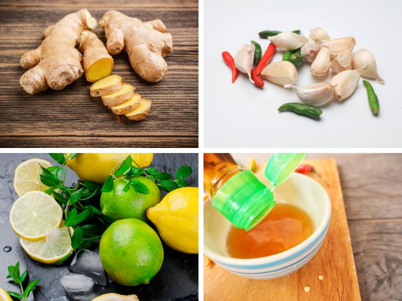 Chuẩn bị nguyên liệu nước mắm gừng ăn kèm trứng vịt lộn
