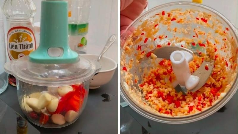 xay nhuyễn tỏi ớt