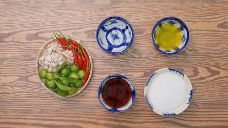 nguyên liệu làm nước mắm ớt tỏi chua ngọt