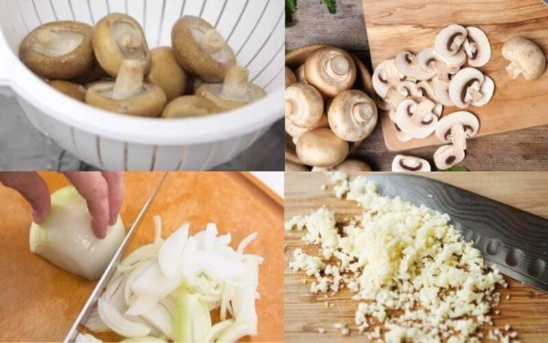 sơ chế nấm và các nguyên liệu