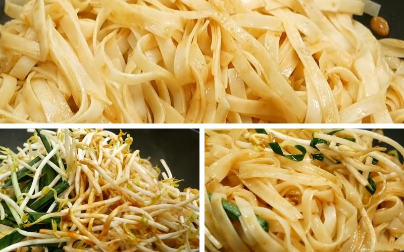 Trộn pad thái với rau sống