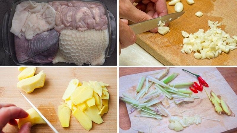 Sơ chế lòng bò và gia vị