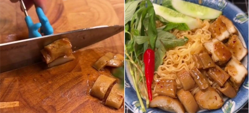 cắt nhỏ phá lấu và ăn kèm mì gói rất hợp