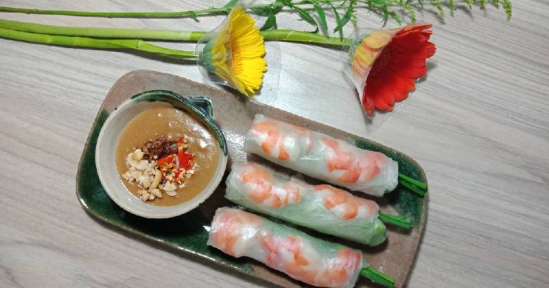 Thành phẩm Phở cuốn thịt heo giòn bì