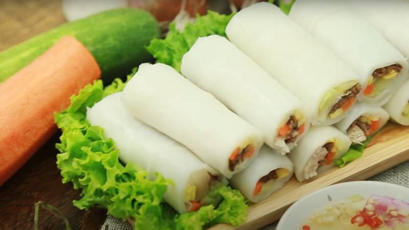 Thành phẩm Phở cuốn thịt heo thập cẩm