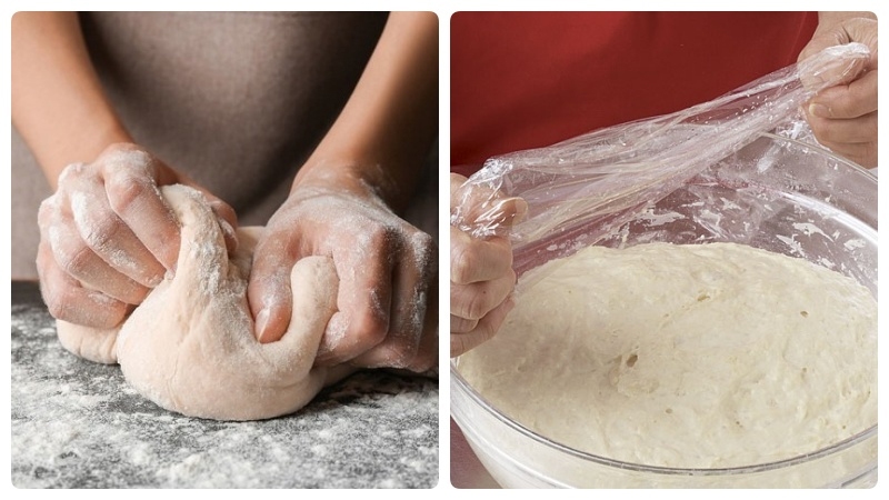 Nhào bột làm bánh