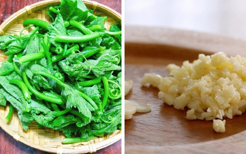 Sơ chế rau bí và tỏi