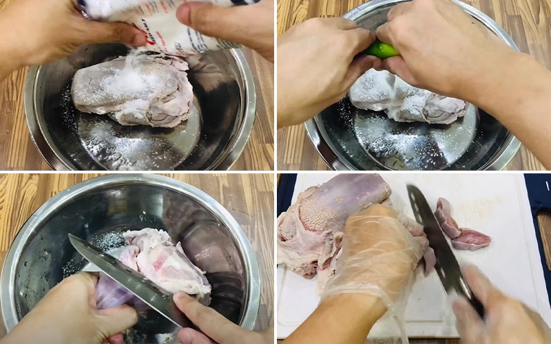 Lưỡi heo được sơ chế sạch sẽ