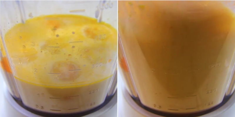 Xay nhuyễn hỗ hợp trứng muối