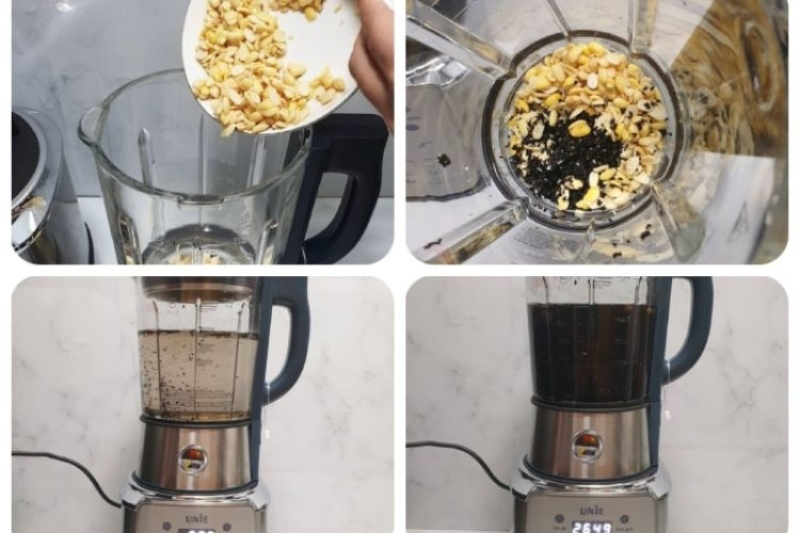 Cho các loại hạt vào máy nấu sữa
