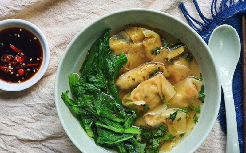 sủi cảo nhân rau củ