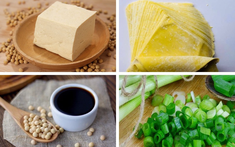 Nguyên liệu làm sủi cảo nhân đậu hũ