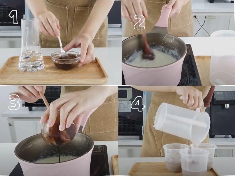 Quy trình các bước nấu tàu hũ Socola