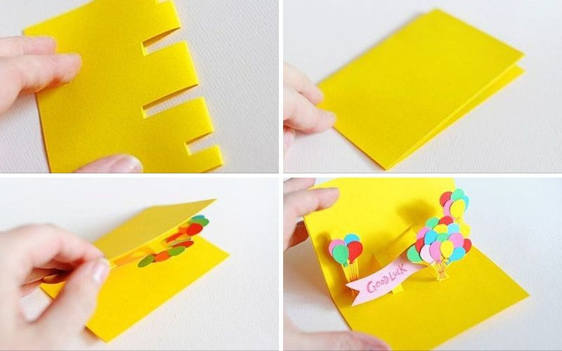 Công đoạn dán các họa tiết khác vào tờ giấy đã cắt