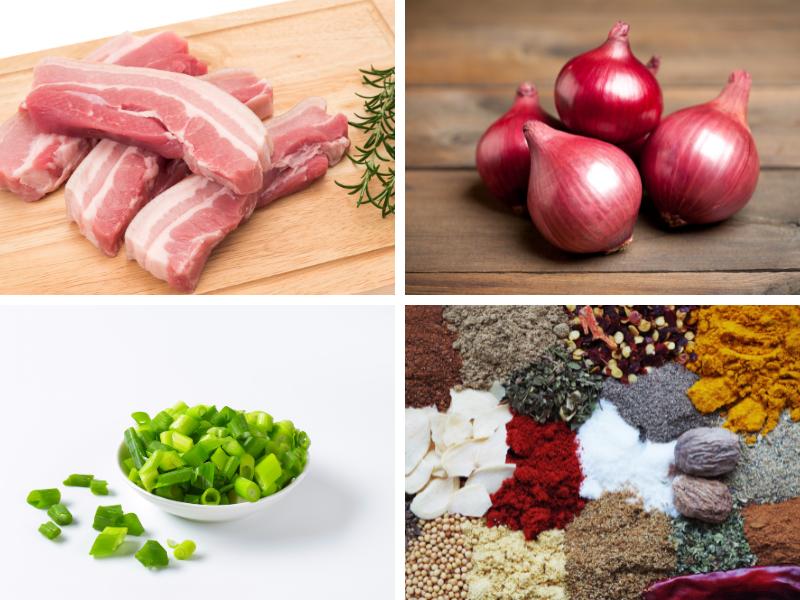 Chuẩn bị nguyên liệu làm ba rọi rang cháy cạnh