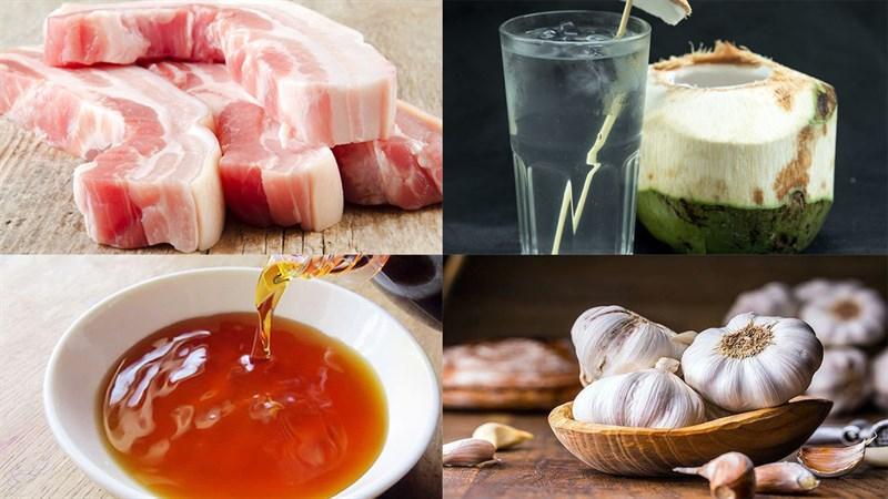 Chuẩn bị nguyên liệu làm Ba rọi khìa nước dừa