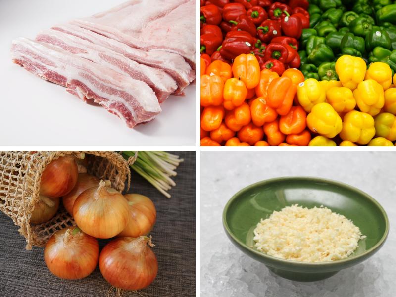 Chuẩn bị nguyên liệu làm ba rọi xào chua ngọt
