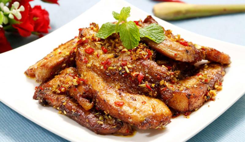 Thành phẩm ba rọi nướng sả ớt thơm ngon