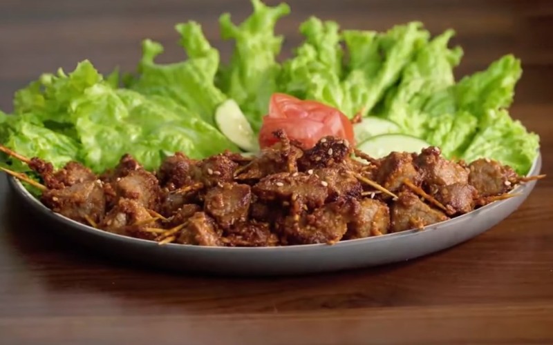 Thành phẩm thịt bò chiên thơm vừng 